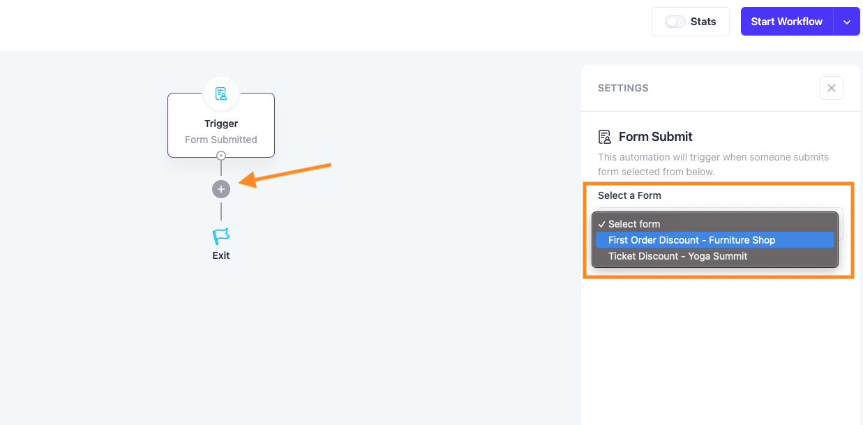 Set A Form for Automation Trigger