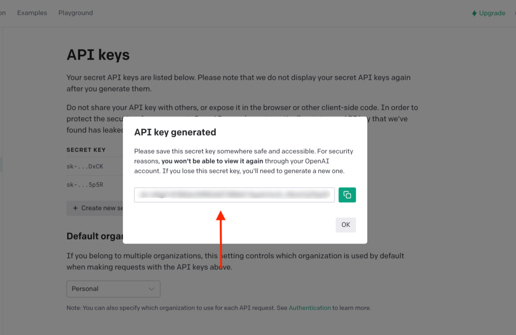 Connect Mail Mint with ChatGPT - OpenAI 4 Generate-API-Key