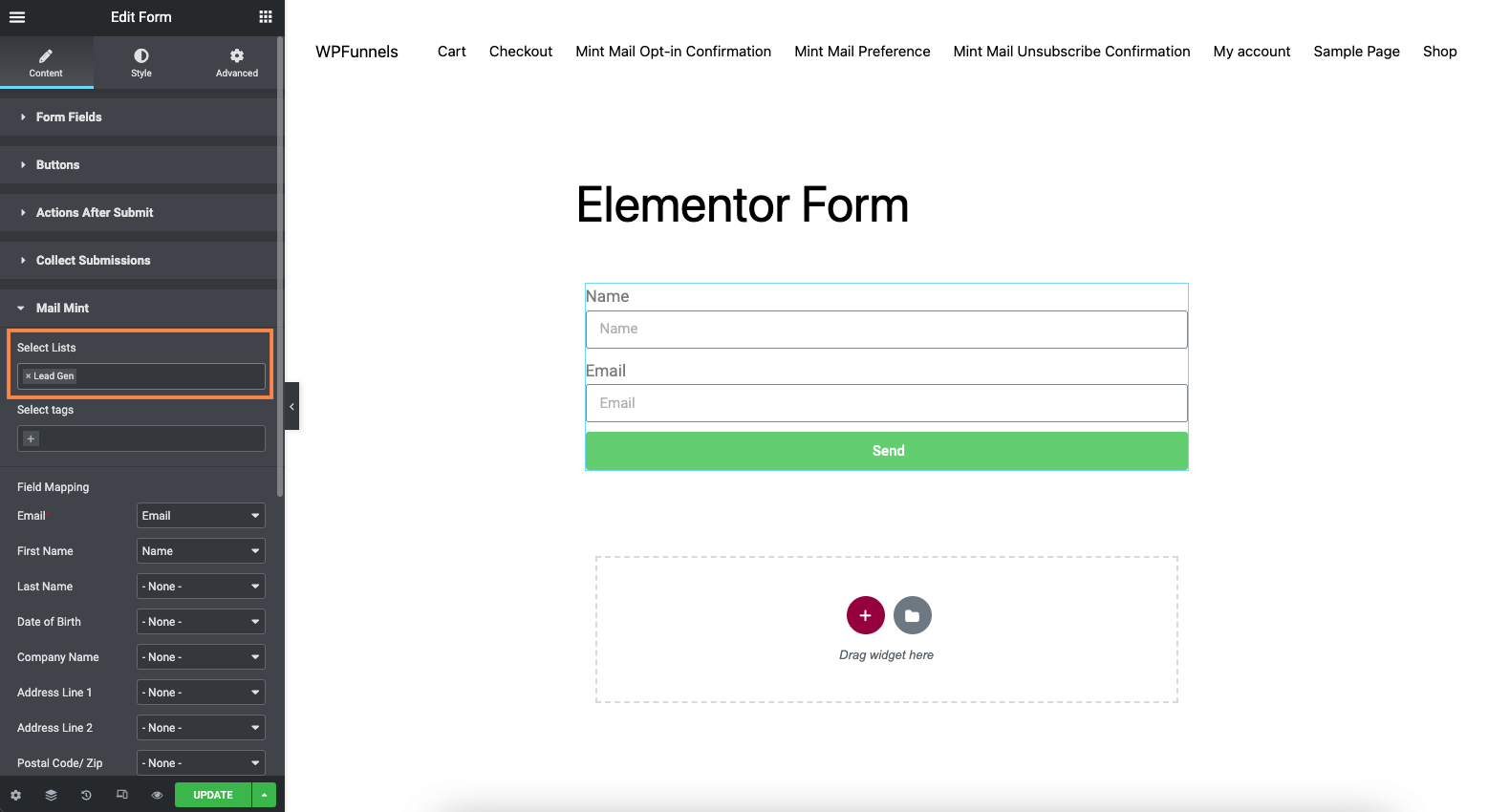 Mail Mint & Elementor Form Integration