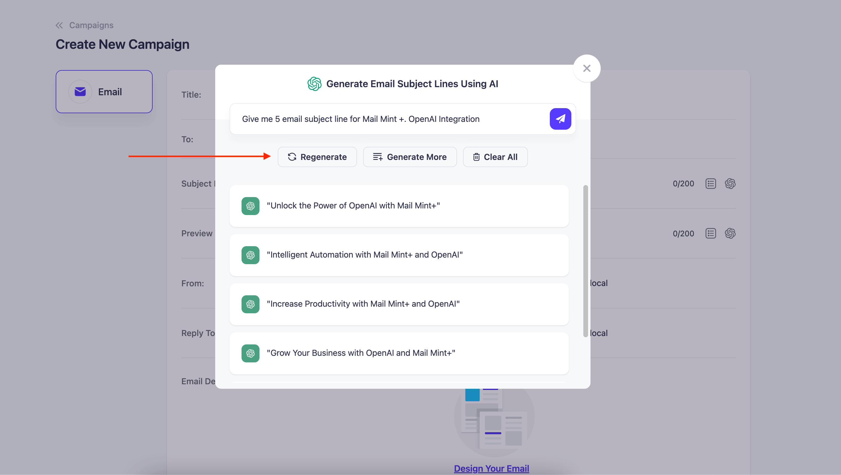 Write email subject lines with chatgpt openai