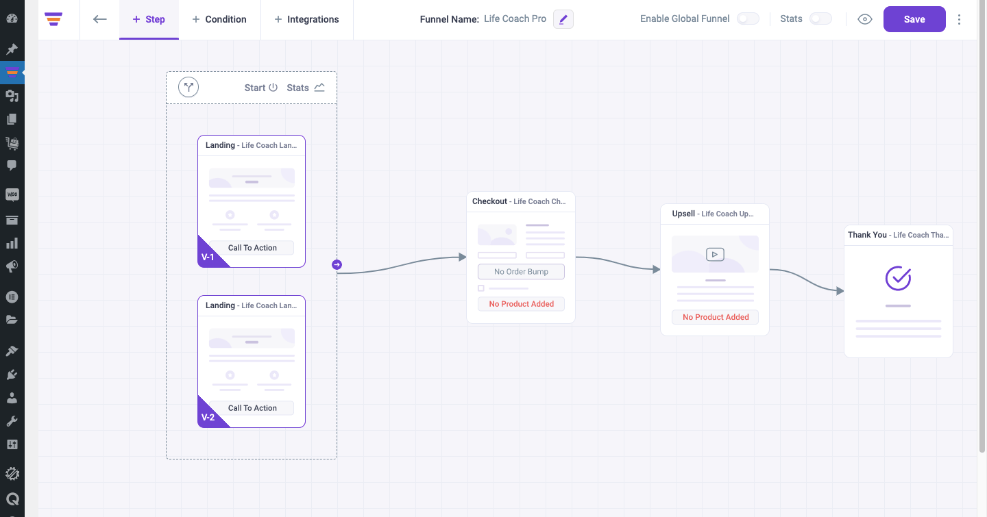 Create a variation easily to split testing