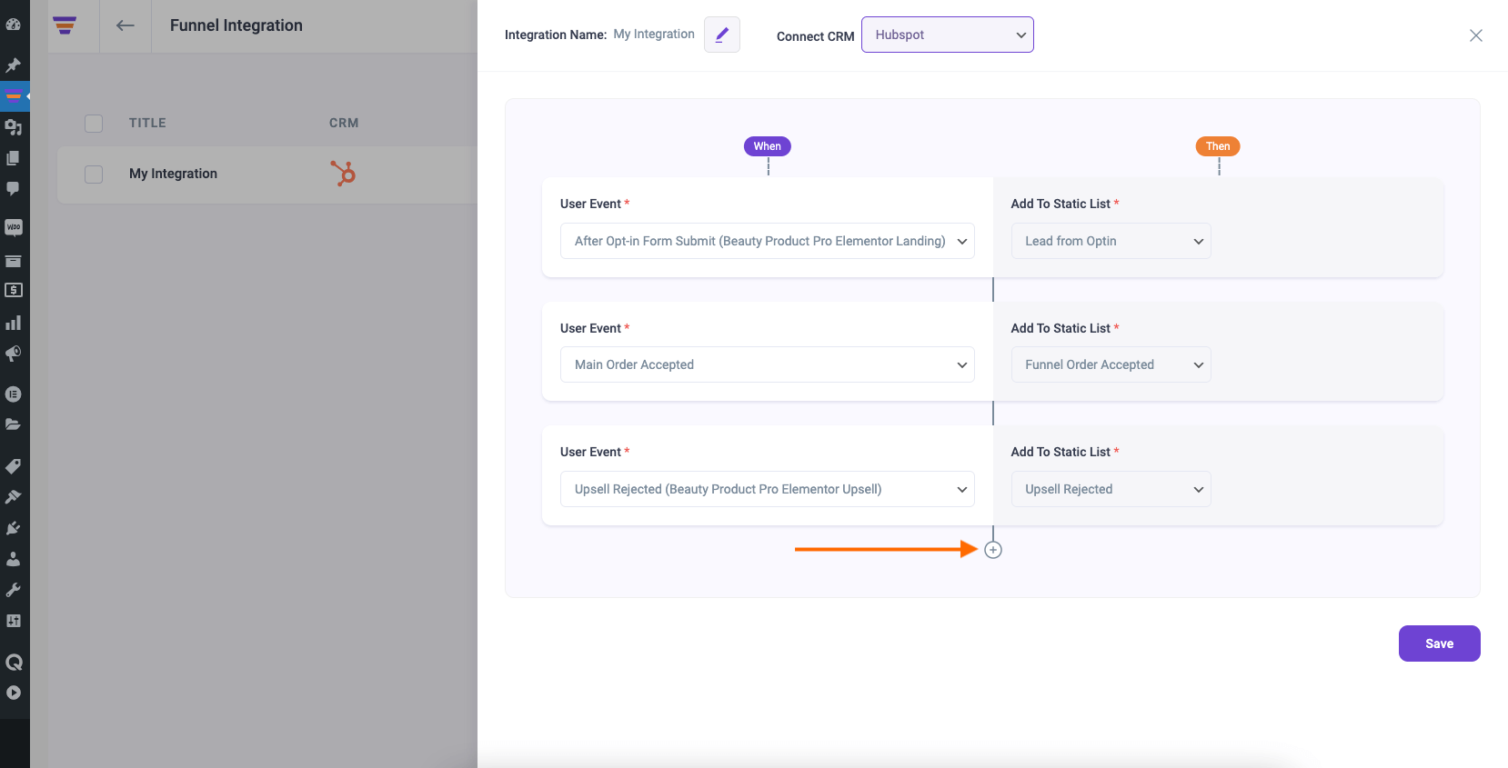 Add multiple user events