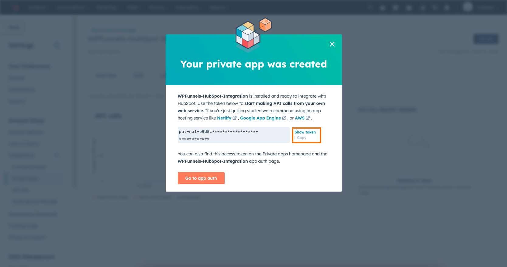 Private app created