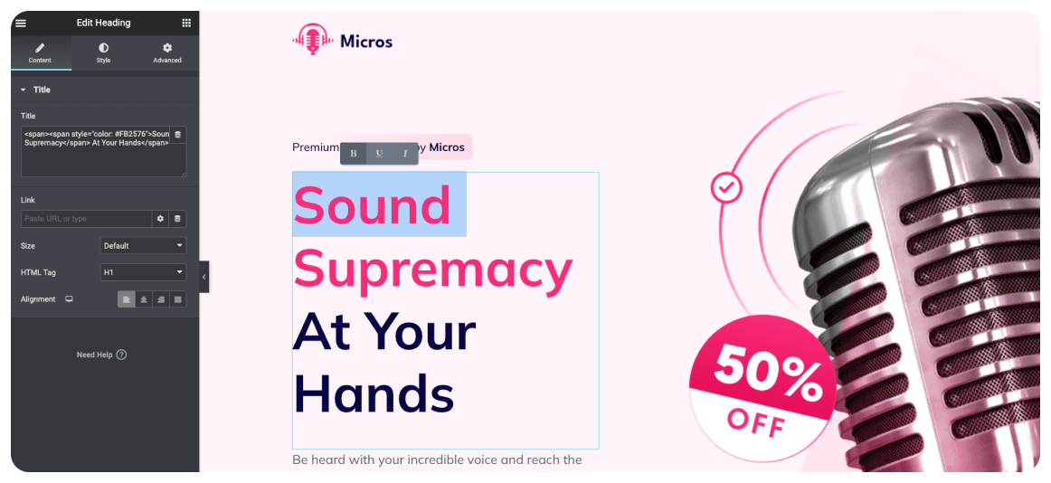 Landing page designs
