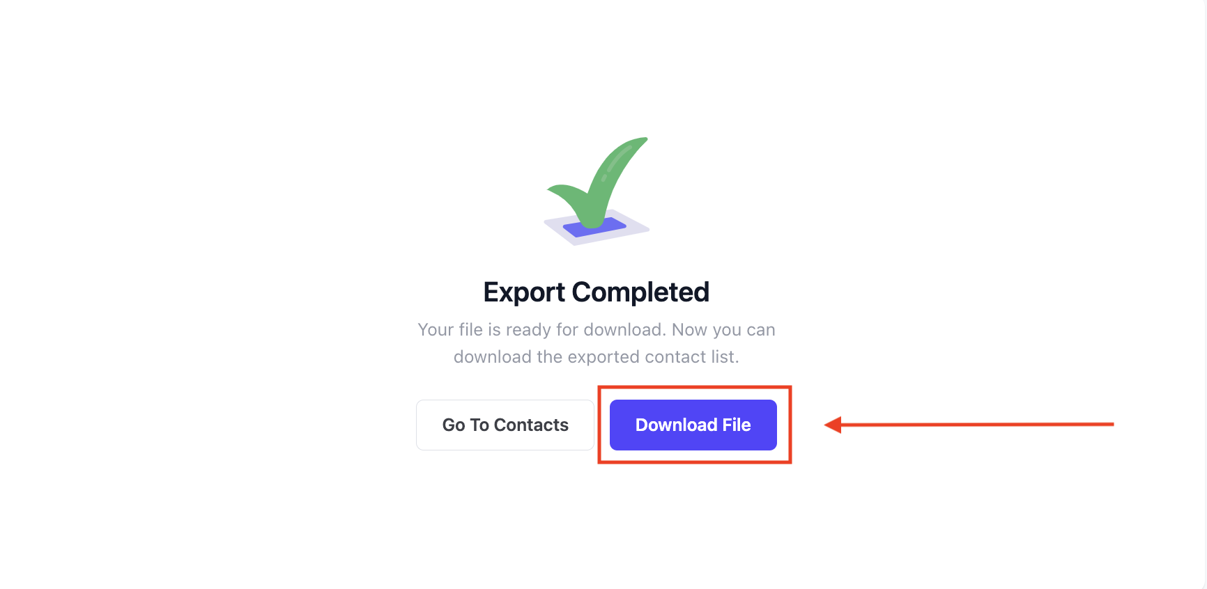 download the exported file