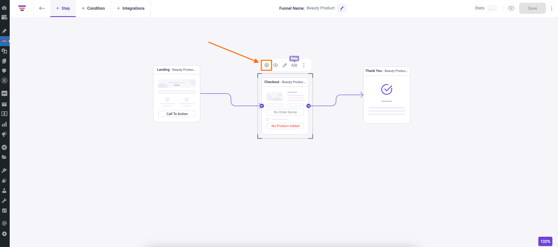 WPFunnels - Assigning Funnel Product 1 Checkout Step settings
