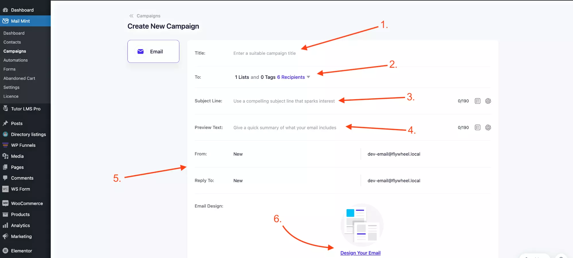 Configure Mail Mint Email campaign