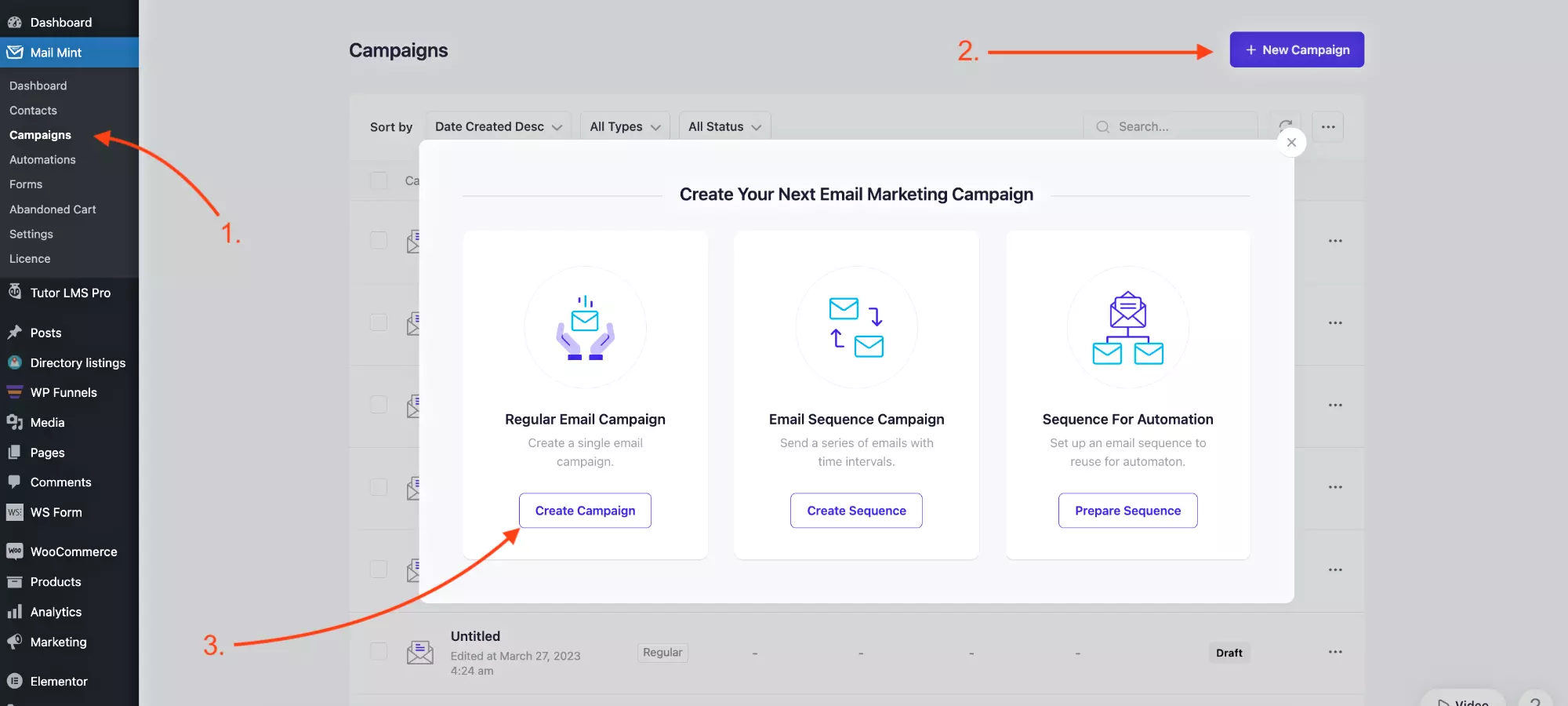 Create An Email Campaign Using Mail Mint