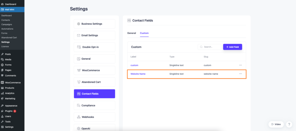 How To Create Custom Contact Fields In Mail Mint | WPFunnels