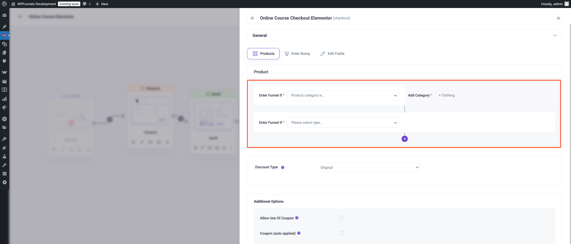 Global Funnel Based On WooCommerce Product Category 5 Add multiple conditions