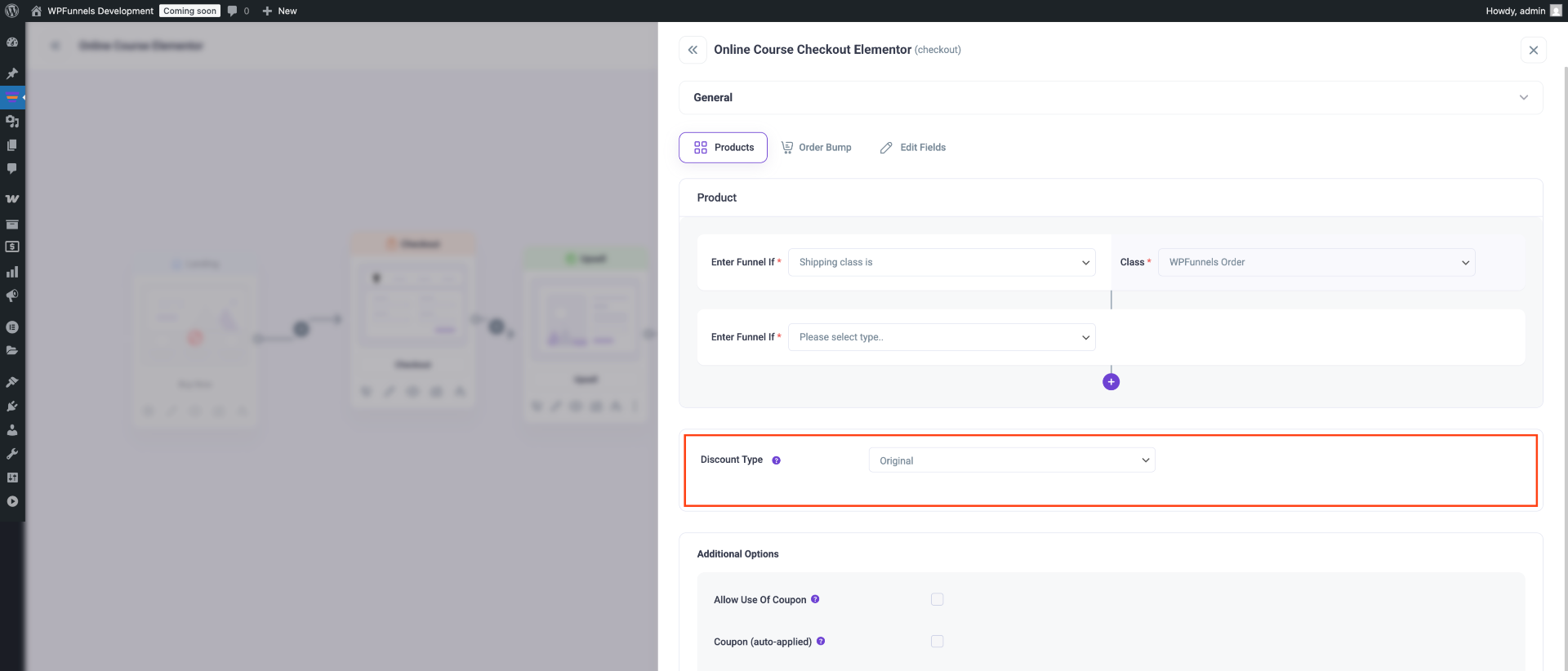 Global Funnel Based On WooCommerce Shipping Class 6 Discount Type-WPFunnels