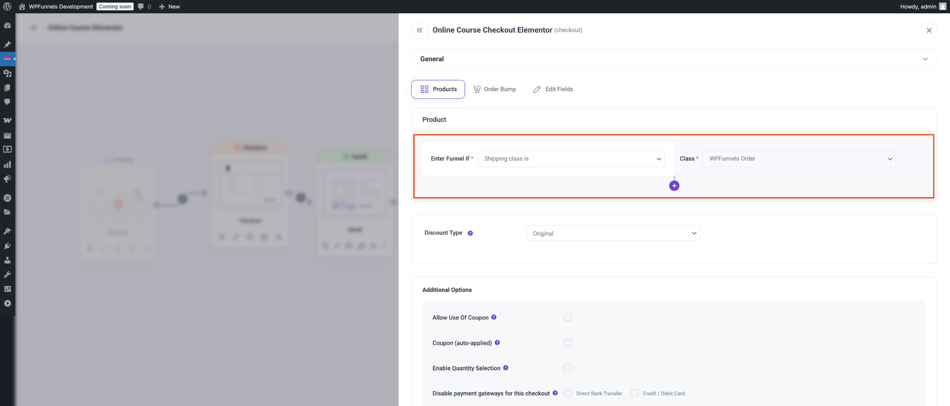 Global Funnel Based On WooCommerce Shipping Class 4 Enter Funnel- condition - Shipping class