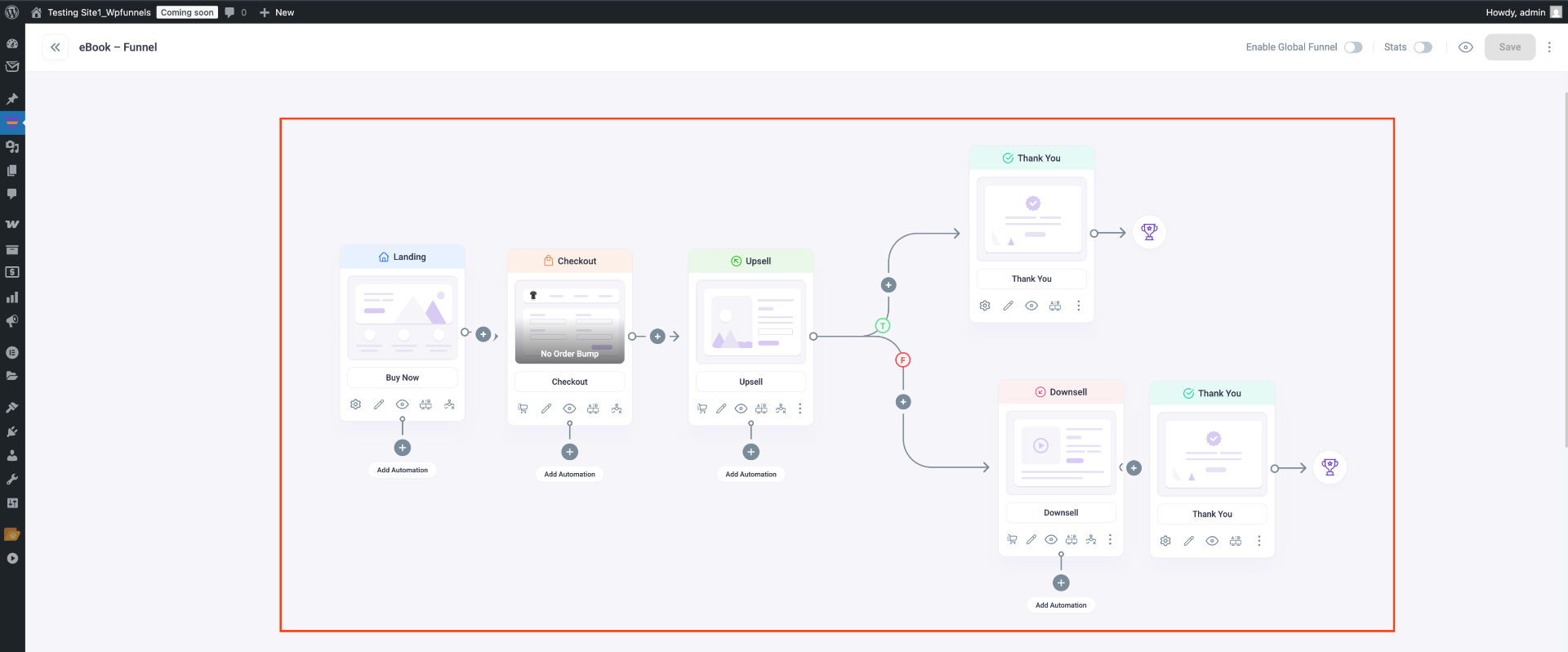 Global Funnel For All Products In WooCommerce Store 1 Sales Funnel for WooCommerce