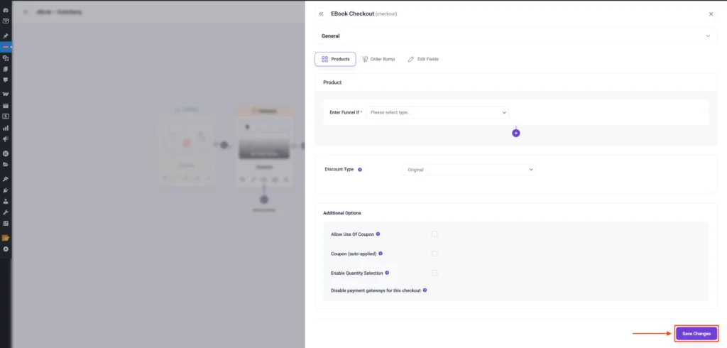 Global Funnel For All Products In WooCommerce Store 7 Save Changes