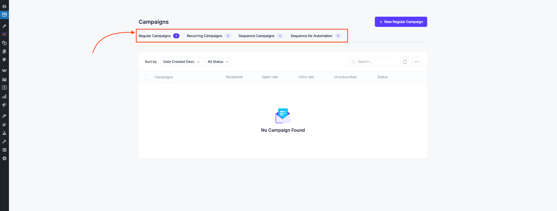 How To Create And Send Regular Email Campaigns In Mail Mint 2 All Campaigns Options