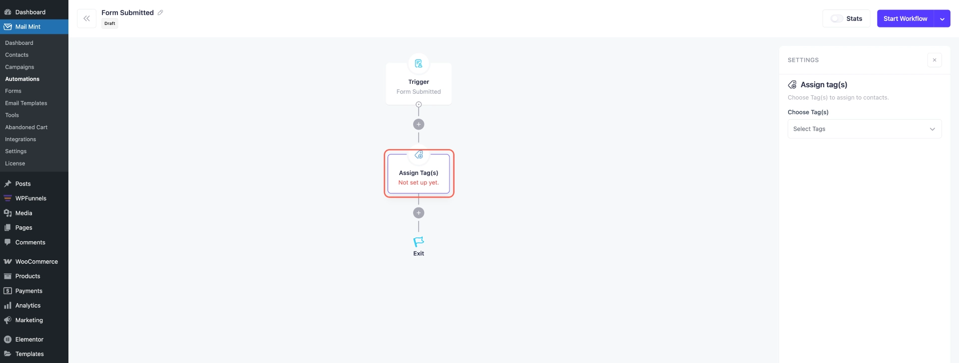 How To Create Email Marketing Automation - Mail Mint Triggers 7 Automation Action - Assign Tag