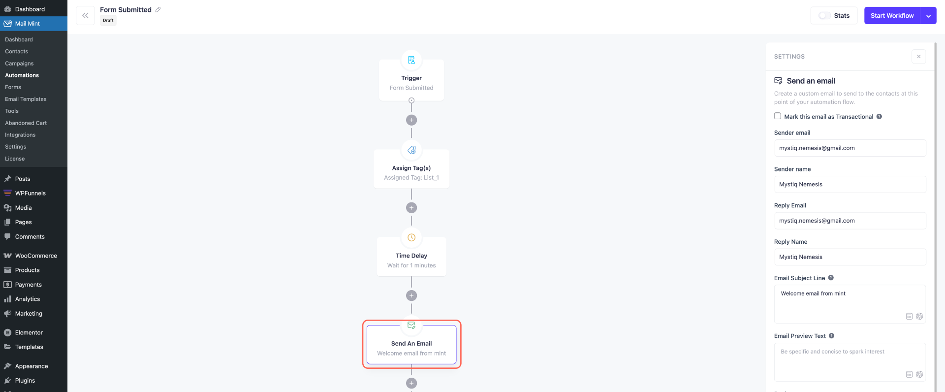 How To Create Email Marketing Automation - Mail Mint Triggers 11 Marketing Automation Email Details