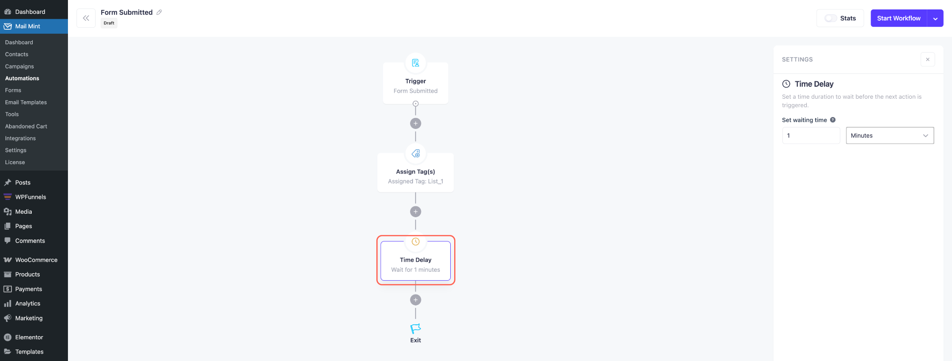 How To Create Email Marketing Automation - Mail Mint Triggers 9 Automation Action - Time Delay
