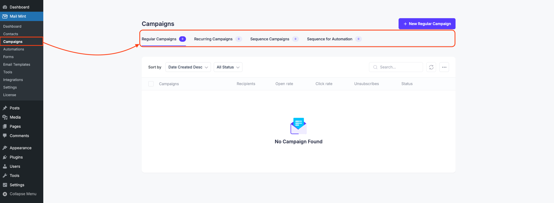 How To Create An Email Sequence For Automation In Mail Mint 1 Campaign Dashboard