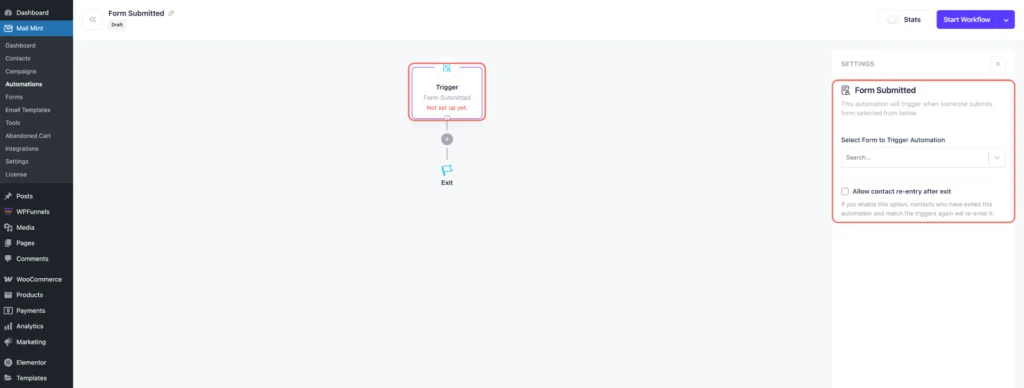 How To Create Email Marketing Automation - Mail Mint Triggers 4 Marketing Automation Trigger - Form Submitted