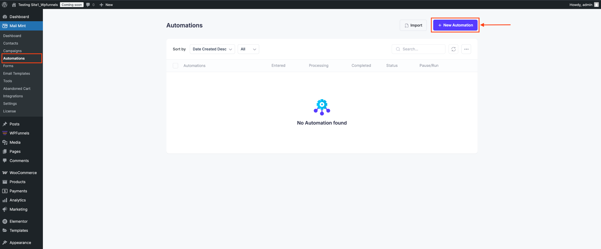 Create New Automation