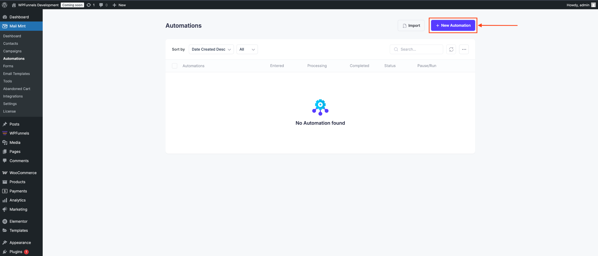 Create New Automation