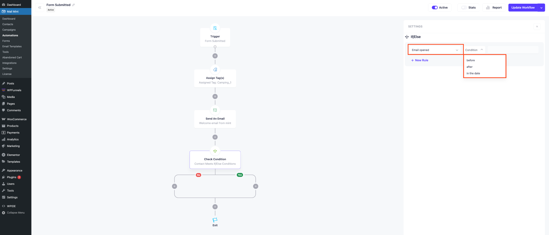How To Use Action Based Conditions In Email Automation 5 Email Action Based Condition