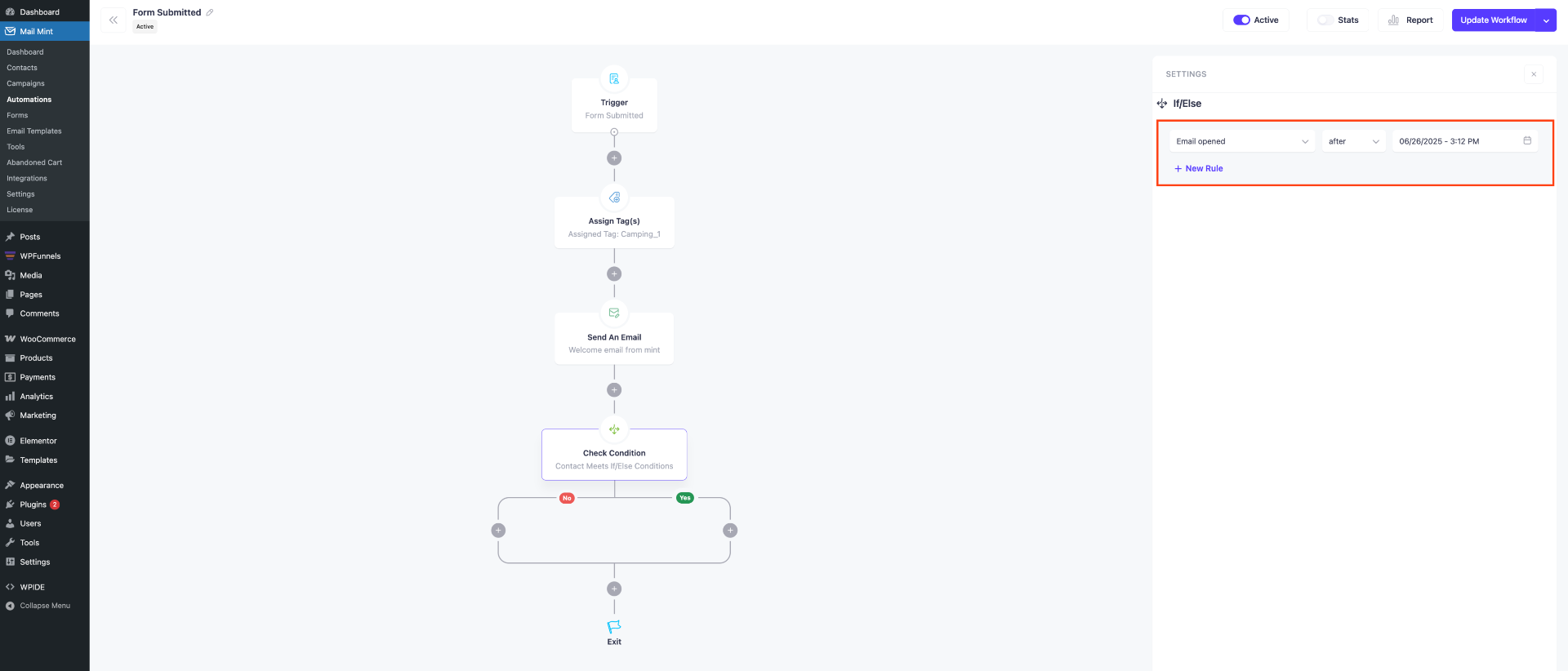 How To Use Action Based Conditions In Email Automation 6 Email Click_Open After a Date Range