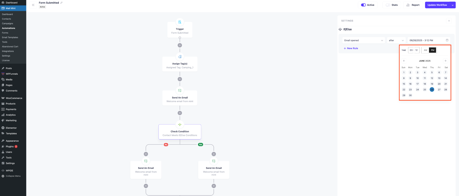 How To Use Action Based Conditions In Email Automation 7 Email User Action Date and Time