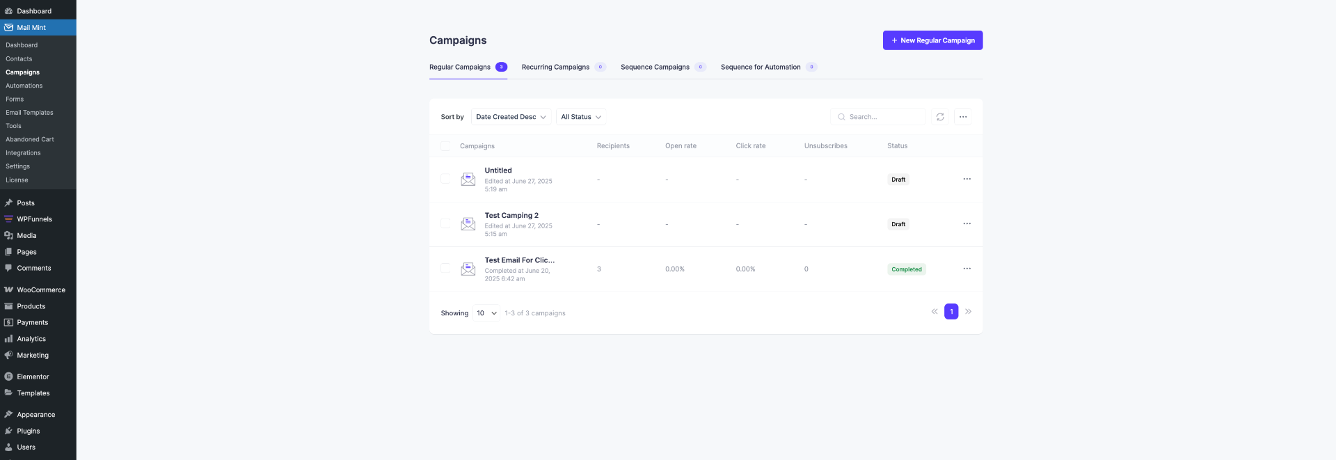 Mail Mint Overview - Campaigns