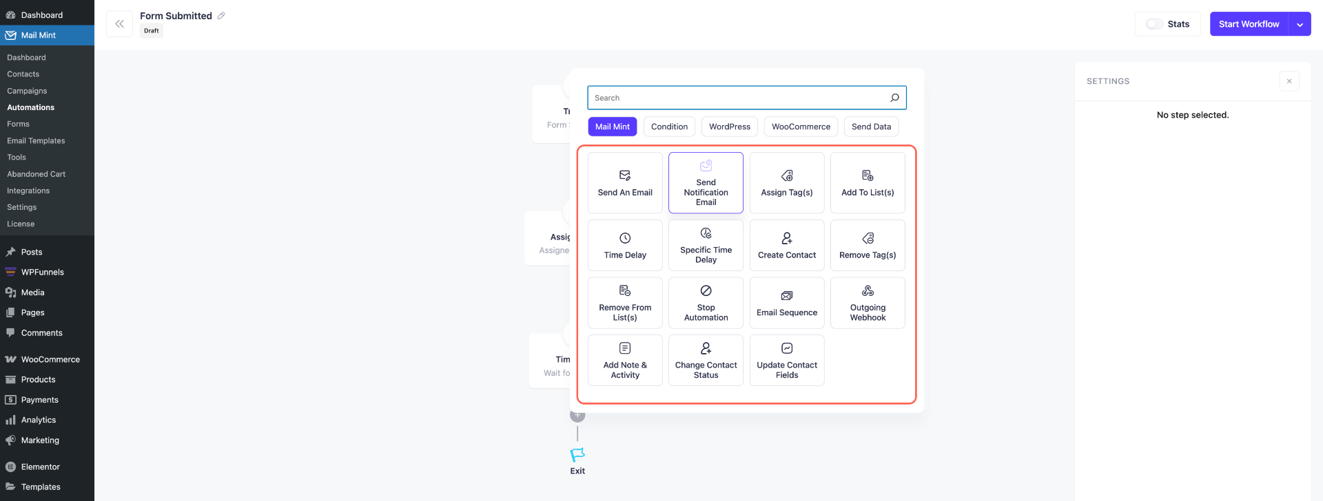 How To Create Email Marketing Automation - Mail Mint Triggers 10 Automation Action - Send Email