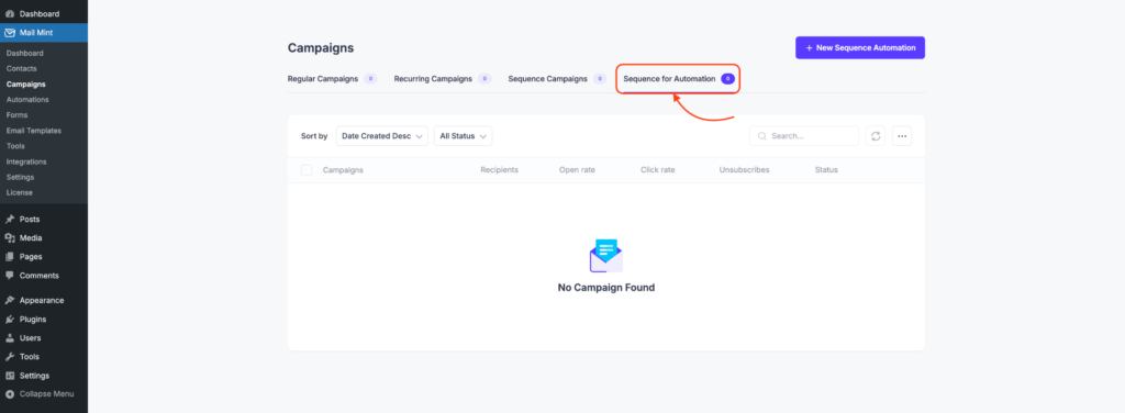 How To Create An Email Sequence For Automation In Mail Mint 2 Sequence for Automation
