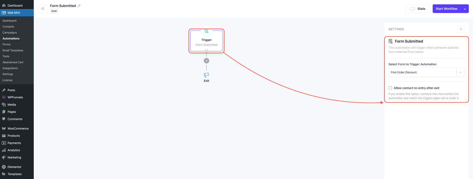 How To Create Email Marketing Automation - Mail Mint Triggers 5 Set A Form for Automation Trigger