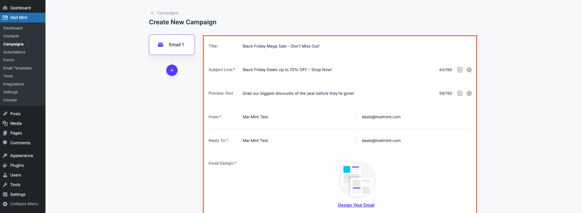 How To Create An Email Sequence For Automation In Mail Mint 5 Set the Additional Campaign Data
