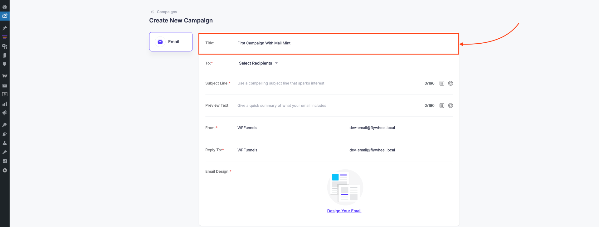 How To Create And Send Regular Email Campaigns In Mail Mint 4 Set Title for Regular Campaign