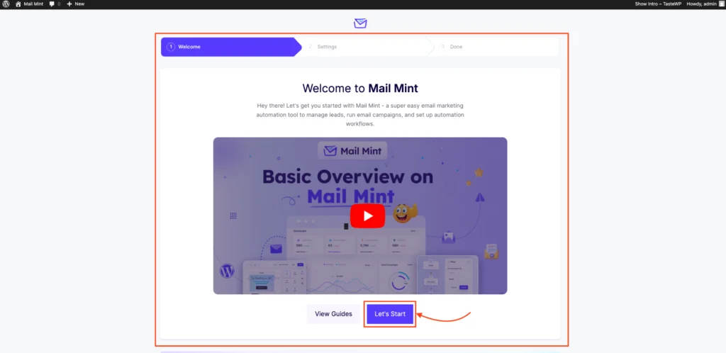 Setup Wizard-Email Marketing Automation-Lets Start 