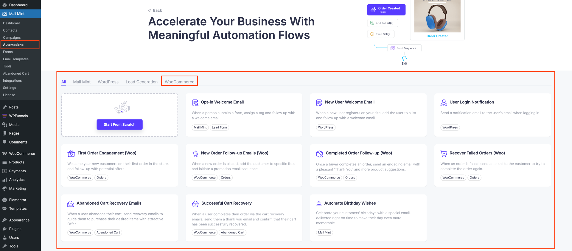 WooCommerce automation templates
