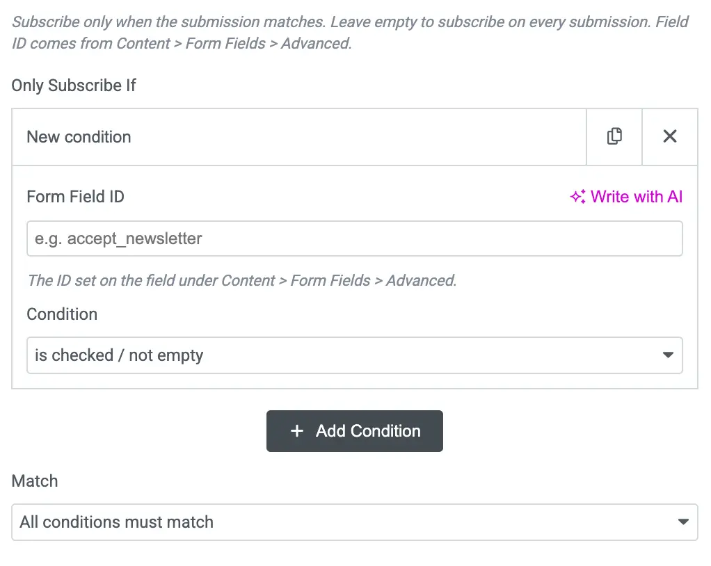 conditional action step