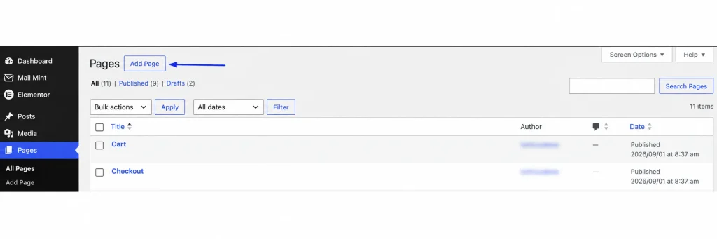 create or edit page