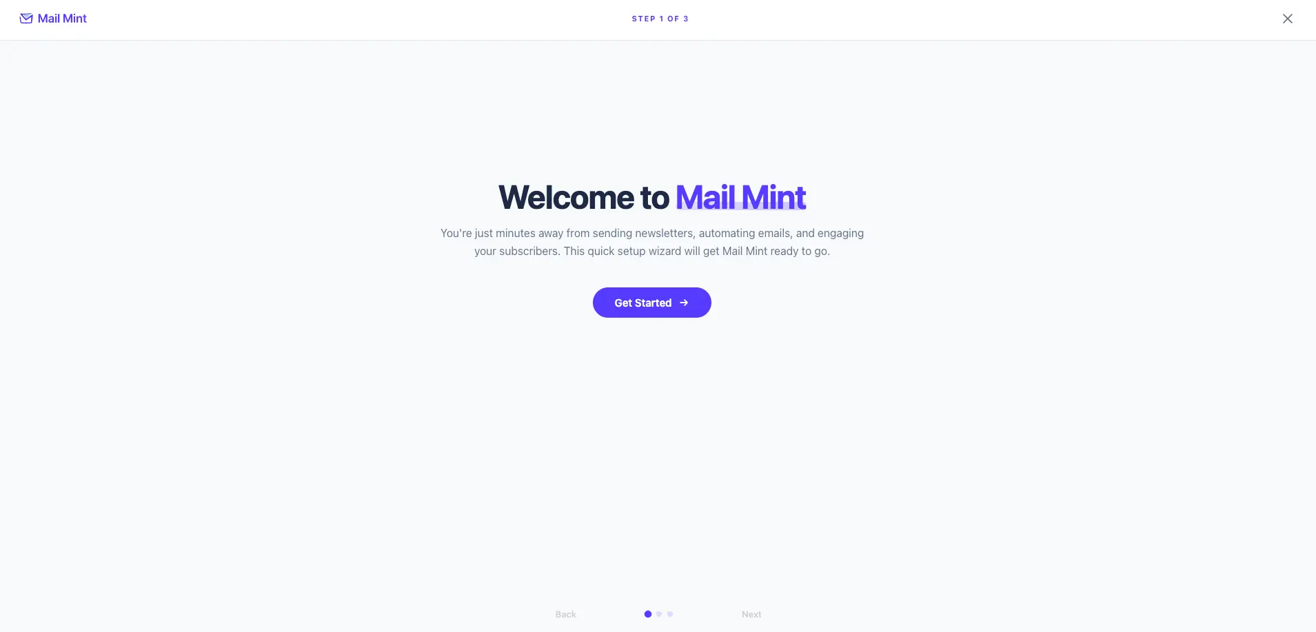 mail mint setup wizard