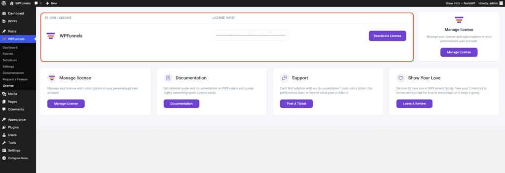 Activate WPFunnels and WPFunnels pro 
