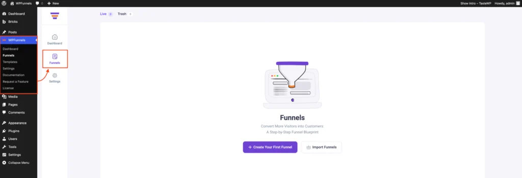 Create Your First Funnel 