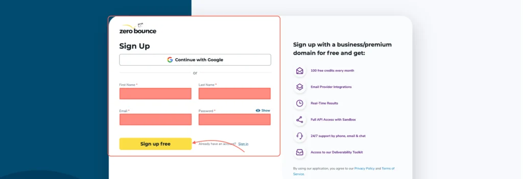 ZeroBounce Integration With Mail Mint For Email Validation 1 Open a New Accounts-ZeroBounce
