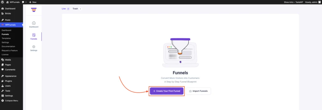 WPFunnels Dashboard 