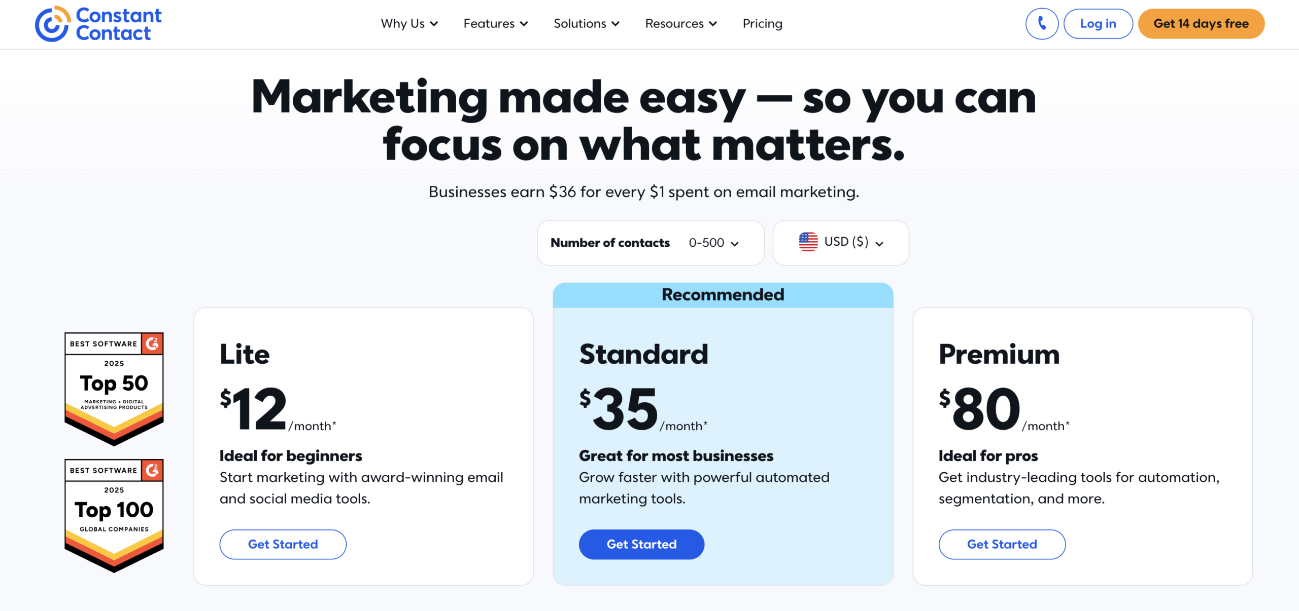 Constant Contact Pricing