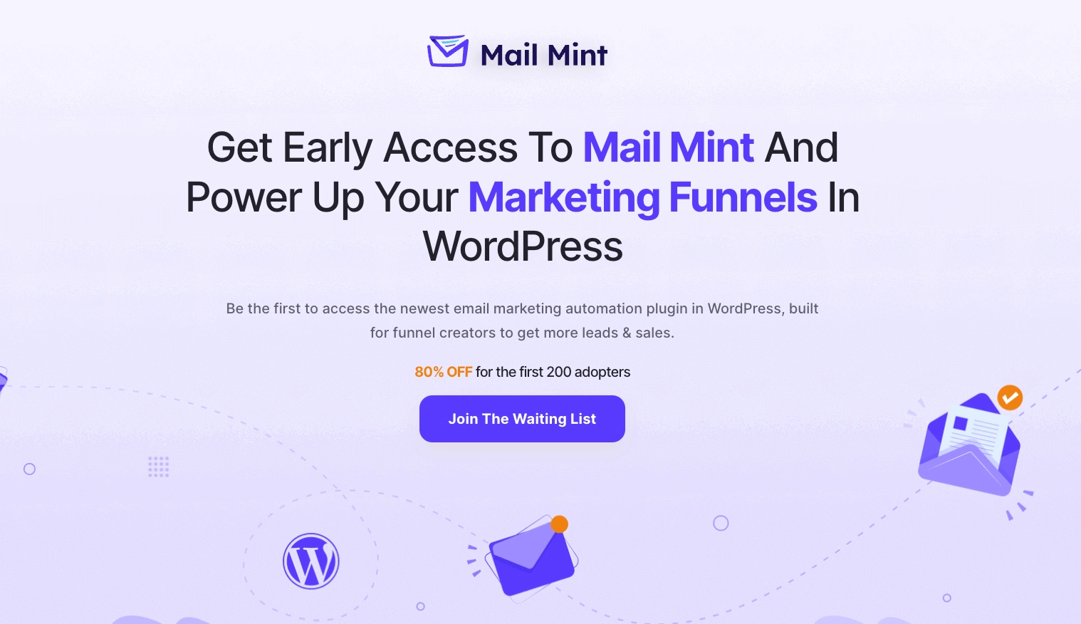 Squeeze page example - Mail Mint
