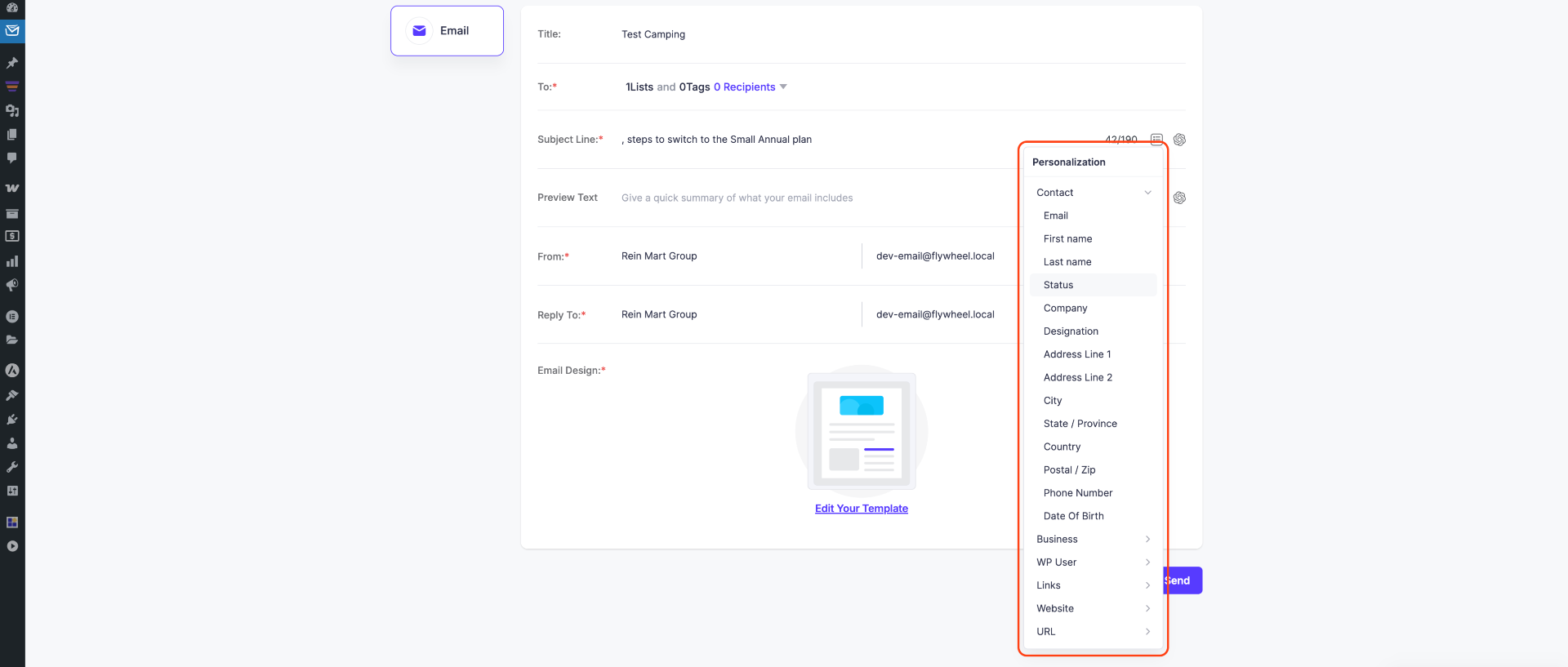 Using Merge Tags On Email Subject Line & Preview Text 3 Expanded Contact Merge tags