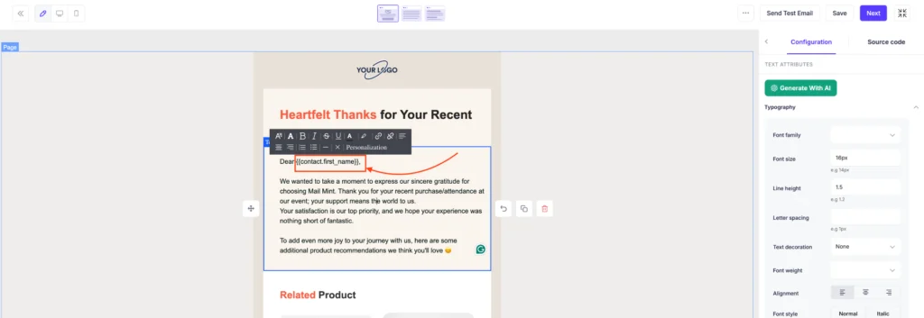 Using Merge Tags On Email Subject Line & Preview Text 8 Merge tag used in the email preview text