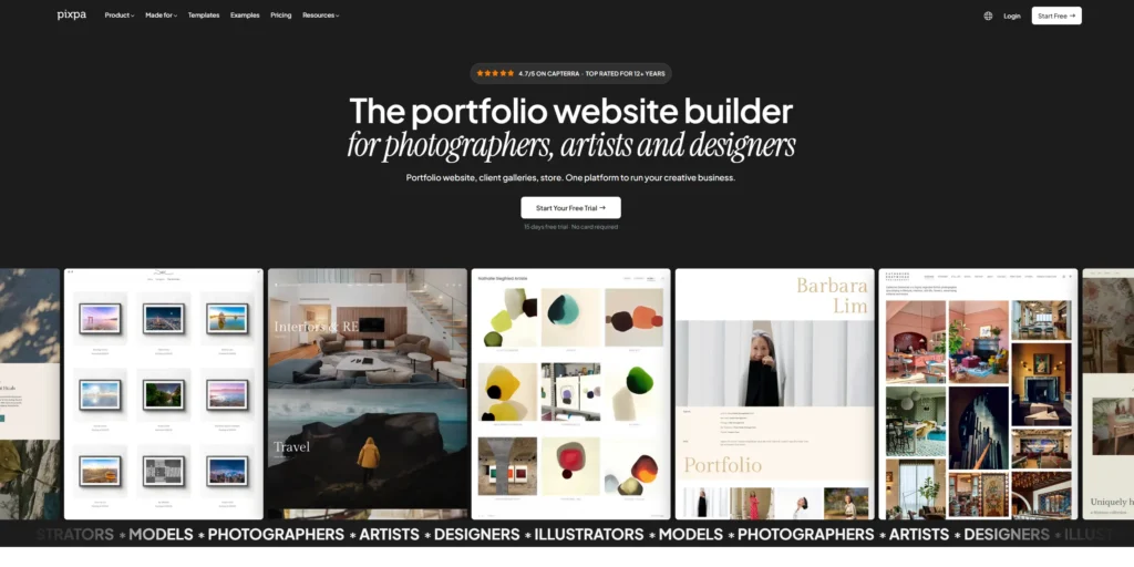 8 Dynamic Carrd Alternatives For Crafting A Sales Optimized Website 9 Pixpa HomePage