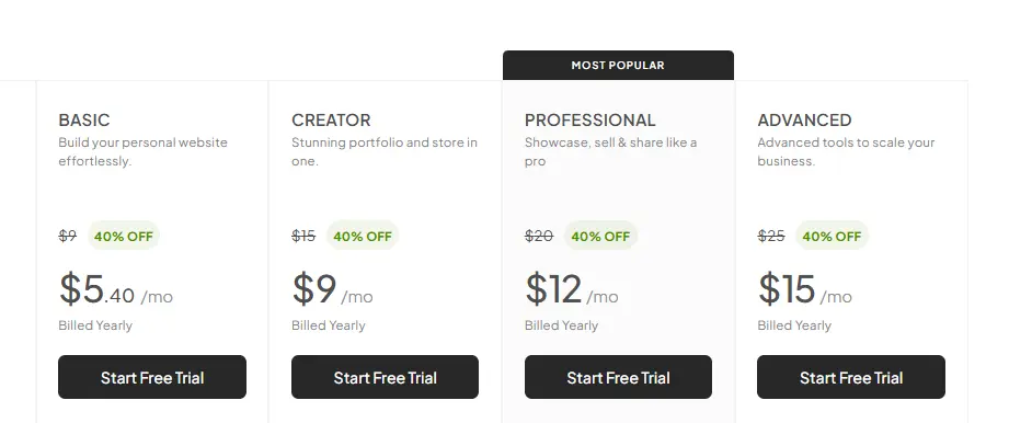8 Dynamic Carrd Alternatives For Crafting A Sales Optimized Website 10 Pixpa Pricing